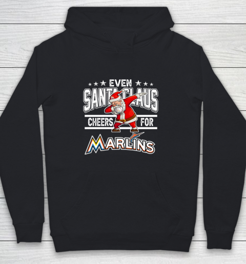 Miami Marlins Even Santa Claus Cheers For Christmas MLB Youth Hoodie
