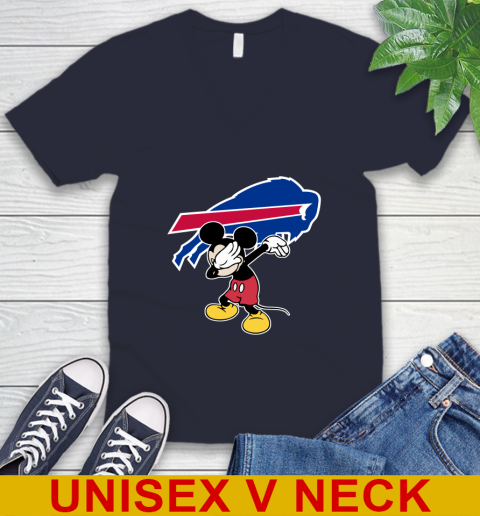 Buffalo Bills NFL Football Dabbing Mickey Disney Sports V-Neck T-Shirt 3