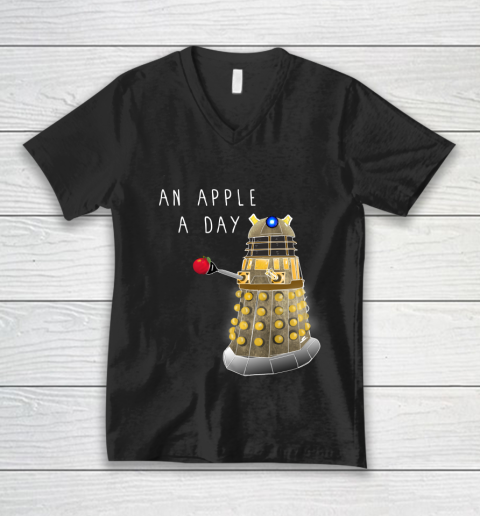 Doctor Who Shirt An Apple a Day Keeps the Doctor Away V-Neck T-Shirt