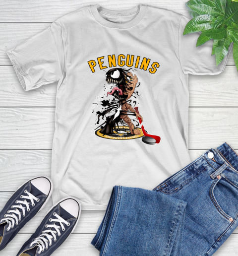 NHL Pittsburgh Penguins Hockey Venom Groot Guardians Of The Galaxy T-Shirt