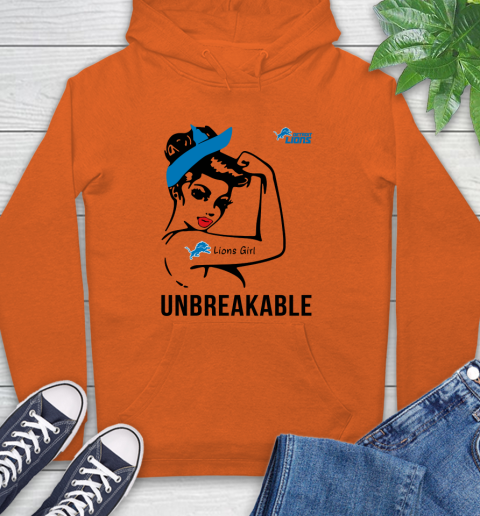 NFL Detroit Lions Girl Unbreakable Football Sports Hoodie 3