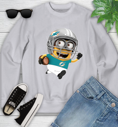 NFL Miami Dolphins Minions Disney Football Sports Youth Sweatshirt 4
