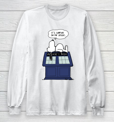 Doctor Who Shirt Snoopy Comfier On The Upside Long Sleeve T-Shirt