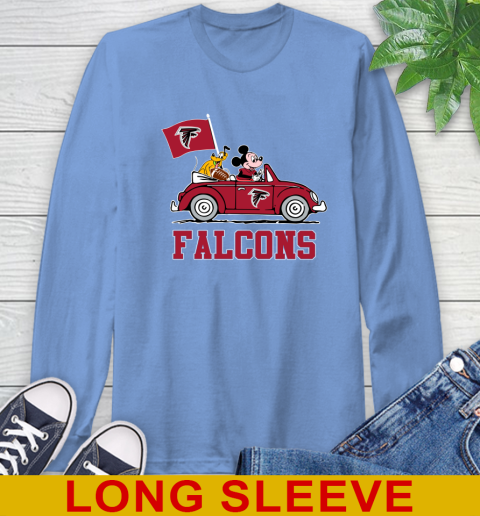 NFL Football Atlanta Falcons Pluto Mickey Driving Disney Shirt Long Sleeve T-Shirt 11