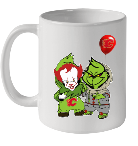 Calgary Flames Baby Pennywise Grinch Christmas NHL Hockey Ceramic Mug 11oz