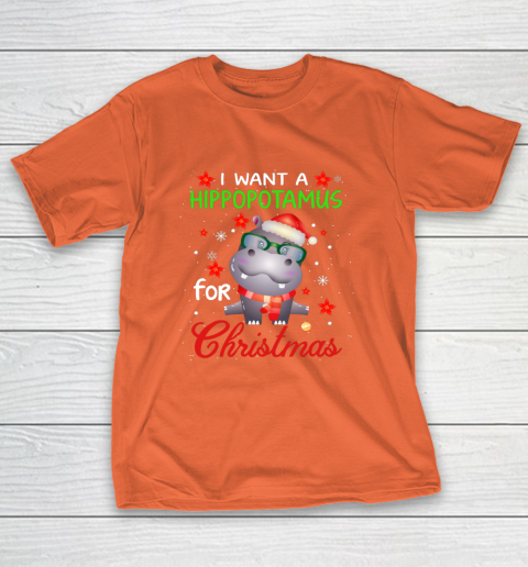 I Want A Hippopotamus For Christmas Funny Hippo Gifts T-Shirt 4