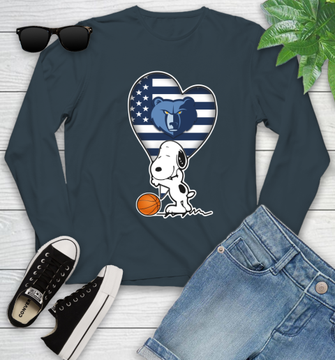 Memphis Grizzlies NBA Basketball The Peanuts Movie Adorable Snoopy Youth Long Sleeve 8