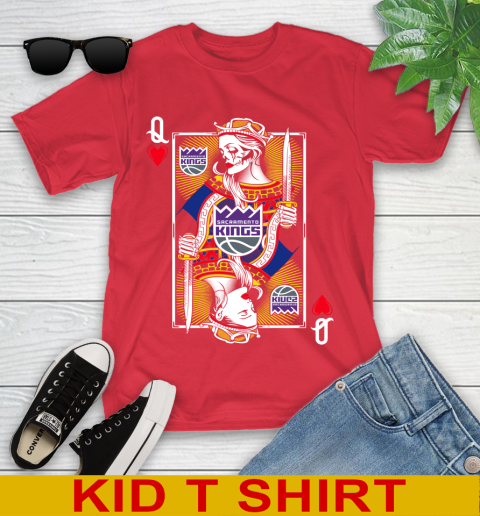 NBA Basketball Sacramento Kings The Queen Of Hearts Card Shirt Youth T-Shirt 11