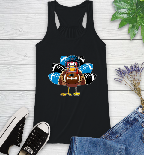 Carolina Panthers Turkey Thanksgiving Day Racerback Tank 2