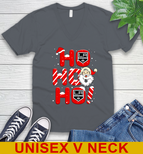 Los Angeles Kings NHL Hockey Ho Ho Ho Santa Claus Merry Christmas Shirt V-Neck T-Shirt 4