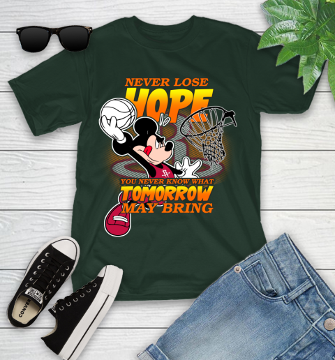 Houston Rockets NBA Basketball Mickey Disney Never Lose Hope Youth T-Shirt 5