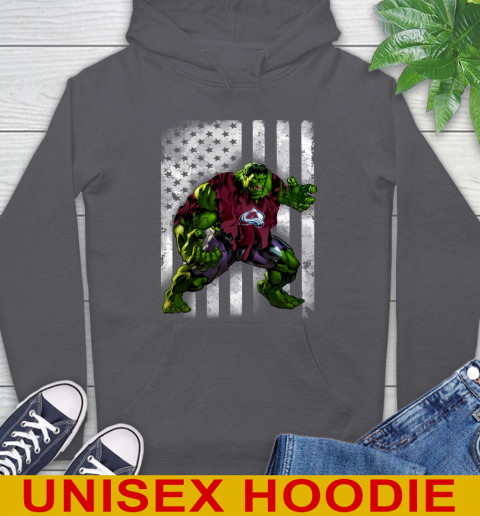 Colorado Avalanche Hulk Marvel Avengers NHL Hockey American Flag Hoodie 7