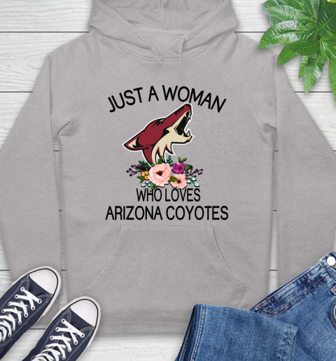 NHL Just A Woman Who Loves Arizona Coyotes Hockey Sports Hoodie 10