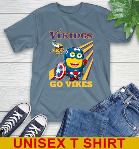 NFL Football Minnesota Vikings Captain America Marvel Avengers Minion Shirt T-Shirt 8