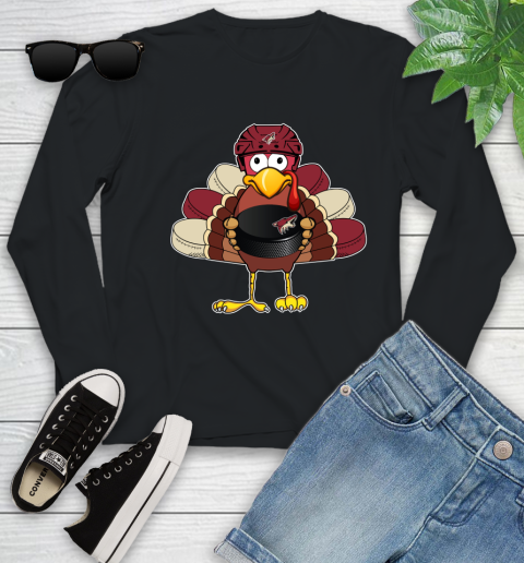 Arizona Coyotes Turkey Thanksgiving Day Youth Long Sleeve 3 Arizona Coyotes Turkey Thanksgiving Day Youth Long Sleeve - Image 3