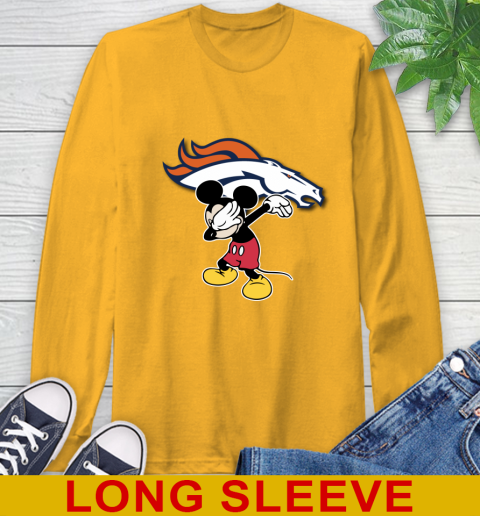 Denver Broncos NFL Football Dabbing Mickey Disney Sports Long Sleeve T-Shirt 3