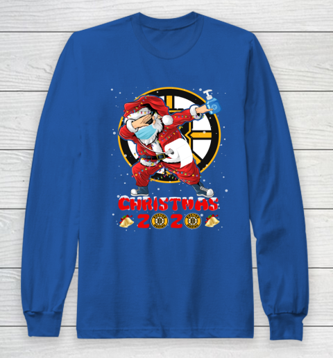 Boston Bruins Funny Santa Claus Dabbing Christmas 2020 NHL Long Sleeve T-Shirt 6
