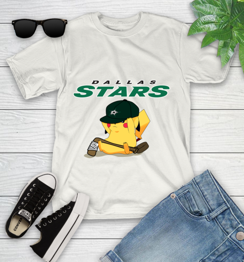 NHL Pikachu Hockey Sports Dallas Stars Youth T-Shirt