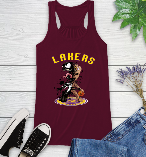 NBA Los Angeles Lakers Basketball Venom Groot Guardians Of The Galaxy Racerback Tank 3
