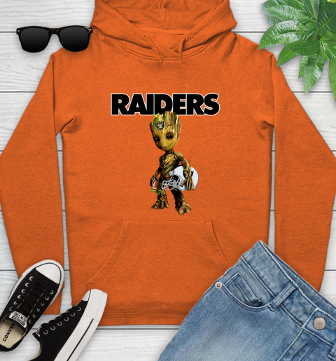 Oakland Raiders NFL Football Groot Marvel Guardians Of The Galaxy Youth Hoodie 5