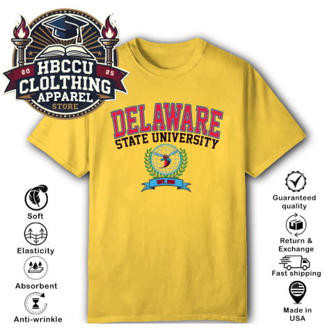 Delaware State University Pirate DSU HBCU T-Shirt 0v2g delaware state university pirate dsu hbcu classic t shirt 2 front daisy HBCU Clothing Apparel