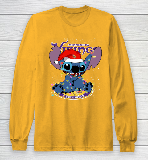 Minnesota Vikings NFL Football noel stitch Christmas Long Sleeve T-Shirt 2