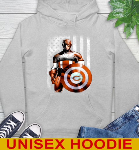 Chicago Bears NFL Football Captain America Marvel Avengers American Flag Shirt Hoodie 6