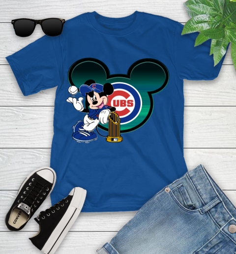 MLB Chicago Cubs The Commissioner's Trophy Mickey Mouse Disney Youth T-Shirt 9