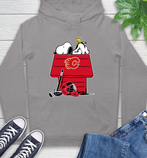 Calgary Flames NHL Hockey Snoopy Woodstock The Peanuts Movie Hoodie 6