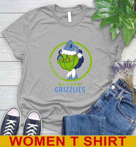 Memphis Grizzlies NBA Christmas Grinch I Hate People But I Love My Favorite Basketball Team Women's T-Shirt 5