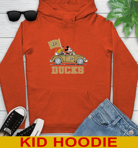 NHL Hockey Anaheim Ducks Pluto Mickey Driving Disney Shirt Youth Hoodie 5