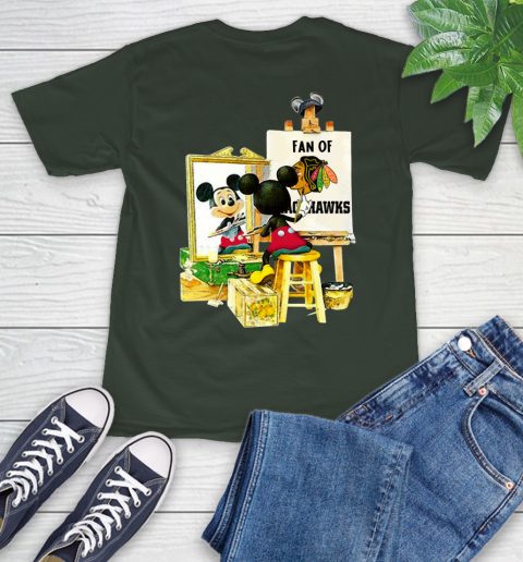 NHL Hockey Chicago Blackhawks Mickey Drawing Shirt 6