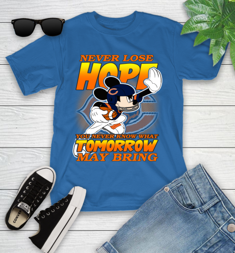 Chicago Bears NFL Football Mickey Disney Never Lose Hope Youth T-Shirt 12