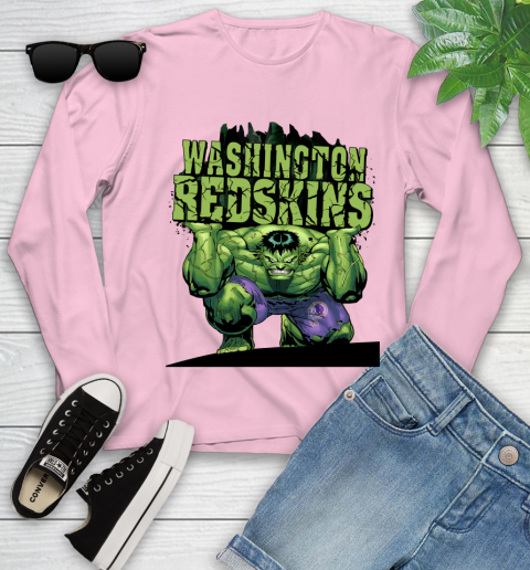 Washington Redskins NFL Football Incredible Hulk Marvel Avengers Sports Youth Long Sleeve 10
