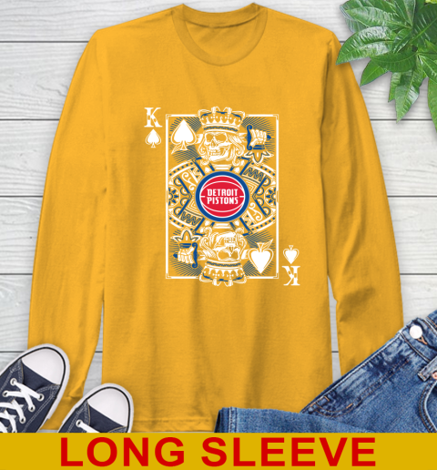 Detroit Pistons NBA Basketball The King Of Spades Death Cards Shirt Long Sleeve T-Shirt 2