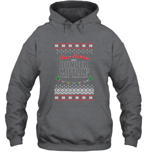 Happy Holidays From Dunder Mifflin Ugly Christmas Adult Crewneck Hoodie