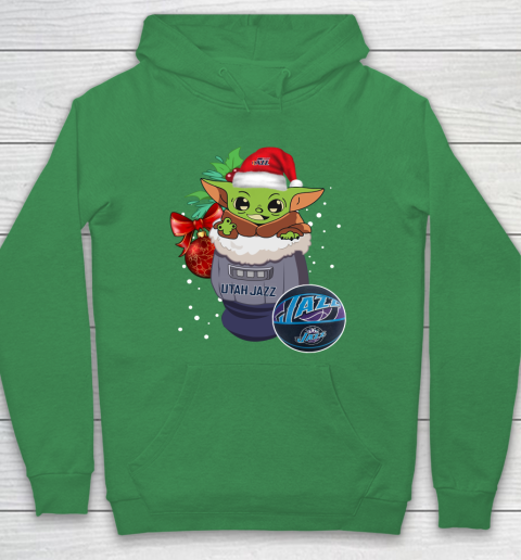 Utah Jazz Christmas Baby Yoda Star Wars Funny Happy NBA Hoodie 8