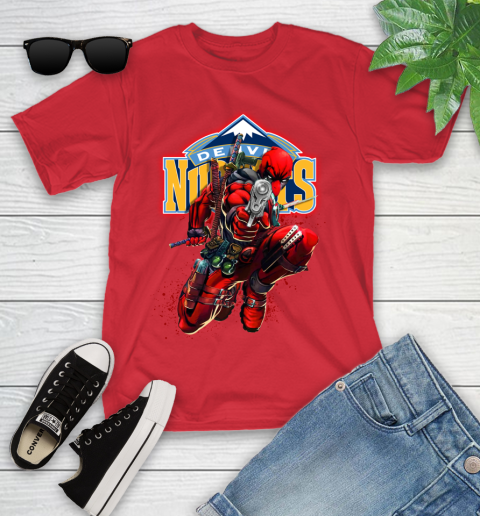 NBA Deadpool Marvel Comics Sports Basketball Denver Nuggets Youth T-Shirt 10
