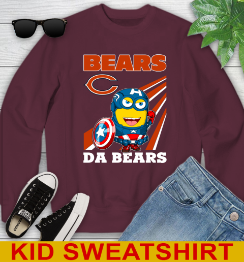 NFL Football Chicago Bears Captain America Marvel Avengers Minion Shirt Youth Sweatshirt 4