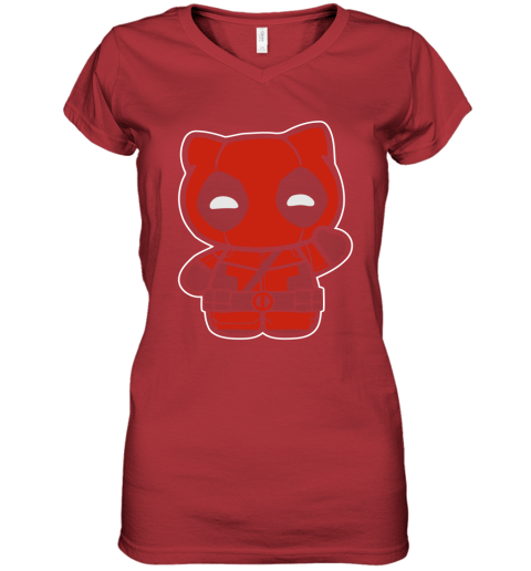 nk9e hi yukio marvel deadpool hello kitty shirts women v neck t shirt 39 front red