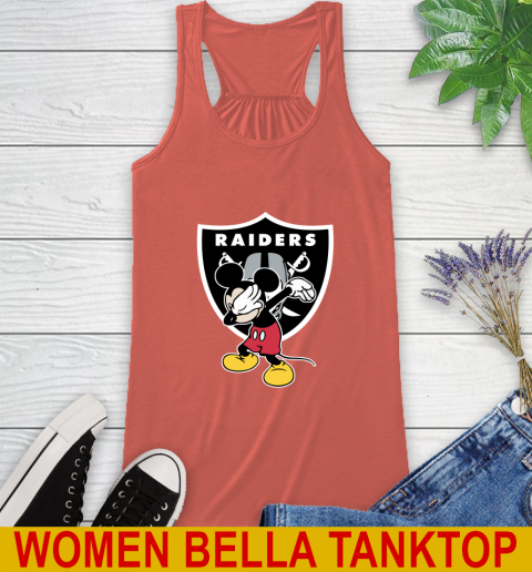 Oakland Raiders NFL Football Dabbing Mickey Disney Sports Racerback Tank 4