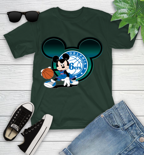 NBA Philadelphia 76ers Mickey Mouse Disney Basketball Youth T-Shirt 17