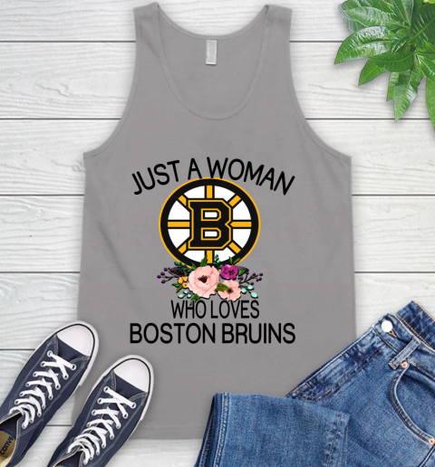 NHL Just A Woman Who Loves Boston Bruins Hockey Sports Tank Top 2