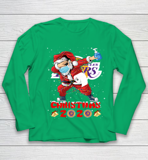 Los Angeles Lakers Funny Santa Claus Dabbing Christmas 2020 NBA Youth Long Sleeve 4