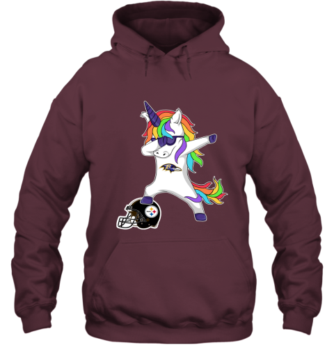 Football Dabbing Unicorn Steps On Helmet Baltimore Ravens Hoodie