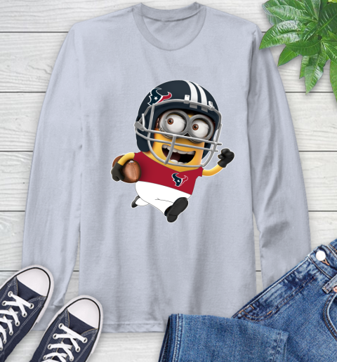 NFL Houston Texans Minions Disney Football Sports Long Sleeve T-Shirt 6