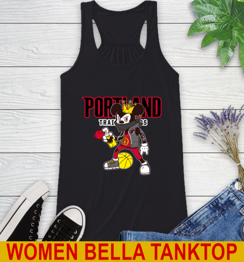 Portland Trail Blazers NBA Basketball Mickey Peace Sign Sports Racerback Tank 2