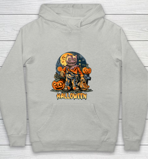 Pumpkin Cat Character for Halloween Youth Hoodie