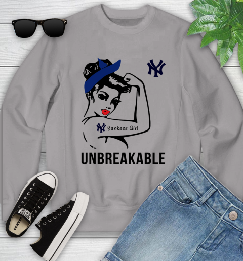 MLB New York Yankees Girl Unbreakable Baseball Sports Youth Sweatshirt 2