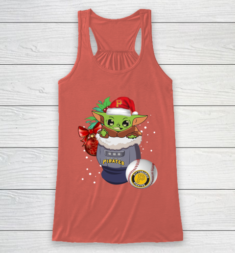 Pittsburgh Pirates Christmas Baby Yoda Star Wars Funny Happy MLB Racerback Tank 4
